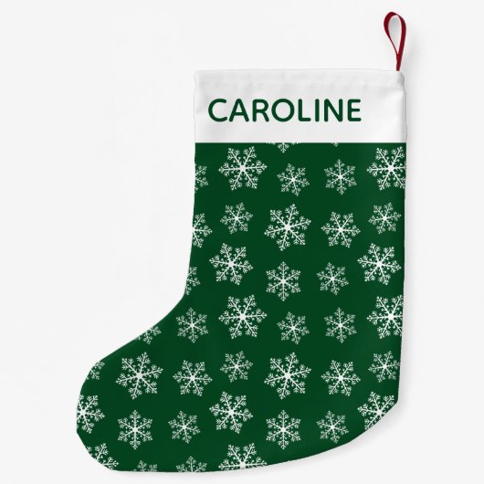 Green Snowflake Weihnachts-Strumpf Kleiner Weihnachtsstrumpf (Rückseite)