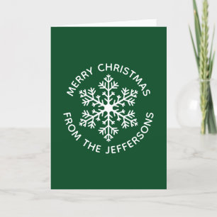 Green Snowflake Weihnachtskarte Feiertagskarte