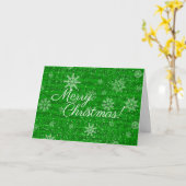 Green Snowflake Weihnachtskarte Karte (Gelbe Blume)
