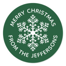 Green Snowflake Weihnachtskleber