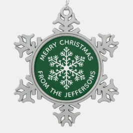 Green Snowflake Weihnachtsschmuck Schneeflocken Zinn-Ornament