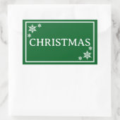 Green Snowflakes Simple Christmas Word Rechteckiger Aufkleber (Tasche)