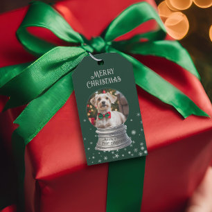 Green Snowglobe Snowflake Foto Geschenkanhänger