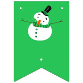 Green Snowman, Happy Holidays Wimpelkette (Erste Fahne)