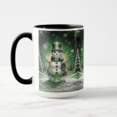 Green Snowman Snowflakes Holiday Mug Tasse (Links)