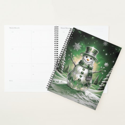 Green Snowman Snowflakes Holiday Planer (Anzeige)