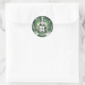 Green Snowman Snowflakes Holiday Sticker (Tasche)