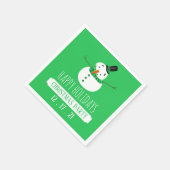 Green Snowman, Weihnachts-Party Serviette (Ecke)