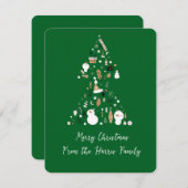 Green Snowman Weihnachtsbaum Feiertagskarte (Vorne/Hinten)