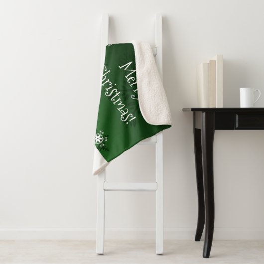 Green Snowman Winter Christmas Sherpa Blanket Sherpadecke (Beispiel)