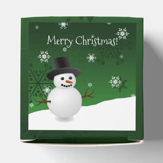 Green Snowman Winter Landschaft Weihnachten Gefall Geschenkschachtel (Oben)