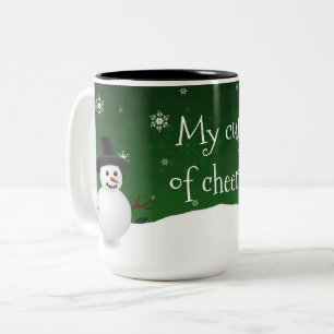 Green Snowman Winter Scene Weihnachtsfeier Tasse