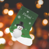 Green Snowman Winter Scene Weihnachtsfest Strumpf Kleiner Weihnachtsstrumpf