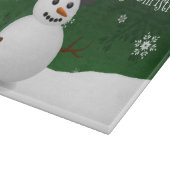 Green Snowman Winter Scene Weihnachtsschneider Boa Schneidebrett (Ecke)