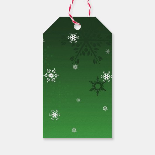 Green Snowman Winterlandschaft Weihnachtsgeschenk Geschenkanhänger (Rückseite)