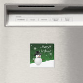 Green Snowman Winterlandschaft Weihnachtsmagnet Magnet (In Situ (Geschirrspüler))