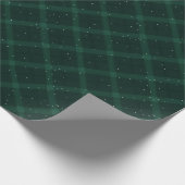 Green Snowy Brushed Kariert Geschenkpapier (Ecke)
