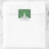 Green Snowy Christmas Tree Sticker (Tasche)