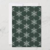 Green Snowy Snowflake Foto Frohe Weihnachtskarten Feiertagskarte (Rückseite)