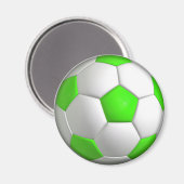 Green Soccer Ball Magnet (Vorderseite/Rückseite)