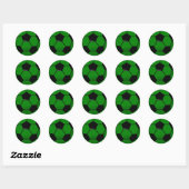 Green Soccer Ball Runder Aufkleber (Blatt)