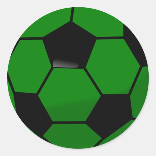 Green Soccer Ball Runder Aufkleber (Vorderseite)