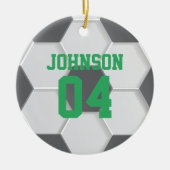 Green Soccer Ball Weihnachten Keramik Ornament (Vorne)