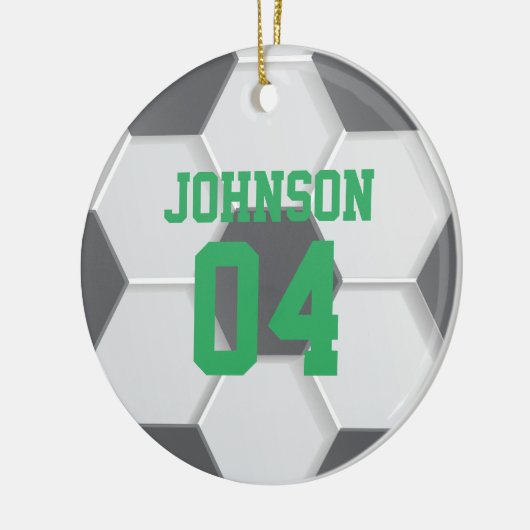 Green Soccer Ball Weihnachten Keramik Ornament (Links)