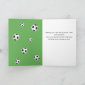 Green Soccer Football Ball Foto Geburtstag Karte (Innenseite)