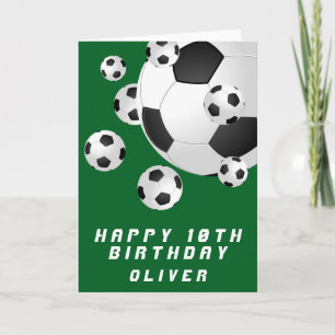 Green Soccer Fußball Ball Kinder Junge Happy Gebur Karte