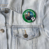 Green Soccer Player Photo High School Spirit Button (Beispiel)