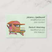 Green Social calling card-Pink Lifeguard Tower Visitenkarte (Vorderseite)