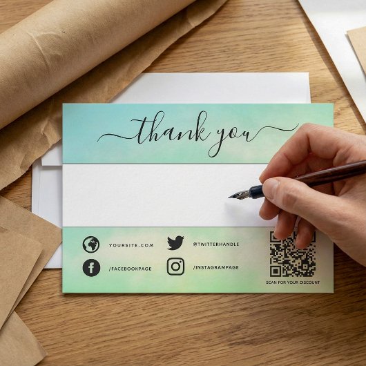 Green Social qqr-Code Vielen Dank einfügen Karte