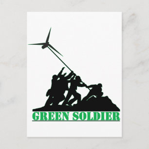 Green Soldier Windmill Postkarte
