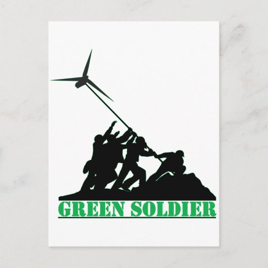 Green Soldier Windmill Postkarte (Vorderseite)