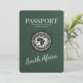 Green South Africa Passport Save The Date (Stehend Vorderseite)