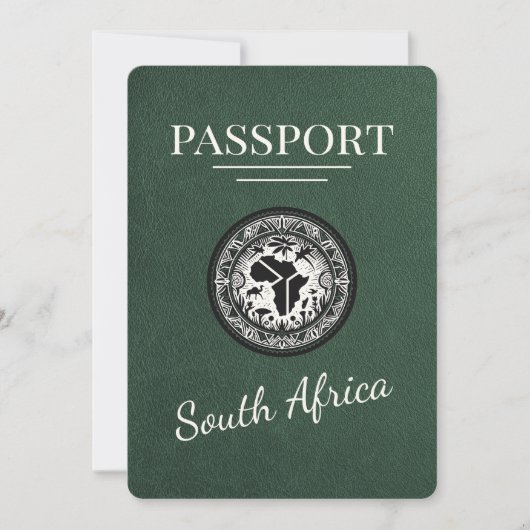 Green South Africa Passport Save The Date (Vorderseite)