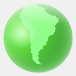 Green South America Globe Runder Aufkleber