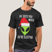 Green Space Alien Leiter Weihnachtsfeier Weihnacht T-Shirt (Vorderseite)