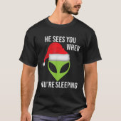 Green Space Alien Leiter Weihnachtsfeier Weihnacht T-Shirt (Vorderseite)