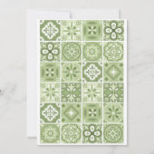 Green Spanish tiles invitation Ankündigung (Rückseite)
