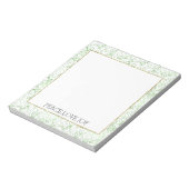 Green Sparkle Dots Gold Glitz Notizblock (Rotiert)