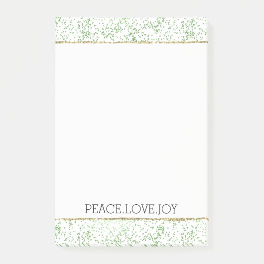Green Sparkle Dots Gold Glitz Post-it Klebezettel (Vorderseite)