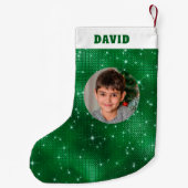 Green Sparkle Glitzer Kleiner Weihnachtsstrumpf (Rückseite)