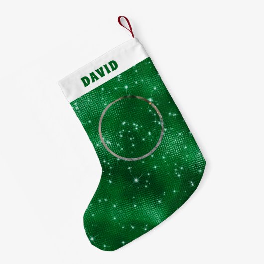 Green Sparkle Glitzer Kleiner Weihnachtsstrumpf (Rückseite (Hängend))