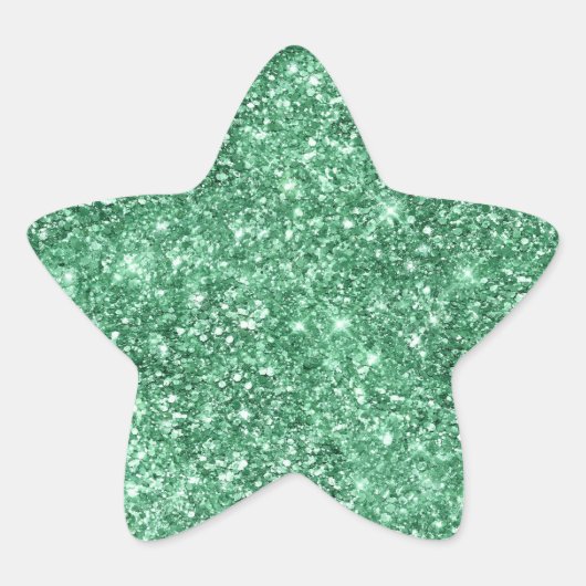 Green Sparkle Glitzer Stern-Aufkleber (Vorderseite)
