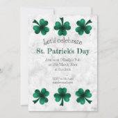 Green Sparkle Shamrock St. Patrick's Day party Einladung (Vorderseite)