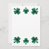 Green Sparkle Shamrock St. Patrick's Day White Einladung (Rückseite)