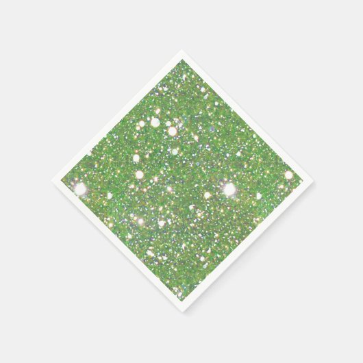 Green Sparkle Standard Cocktail Napkin Serviette (Ecke)