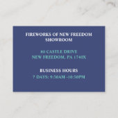 Green Sparkler Juli 4. Store Sales Fireworks Visitenkarte (Rückseite)